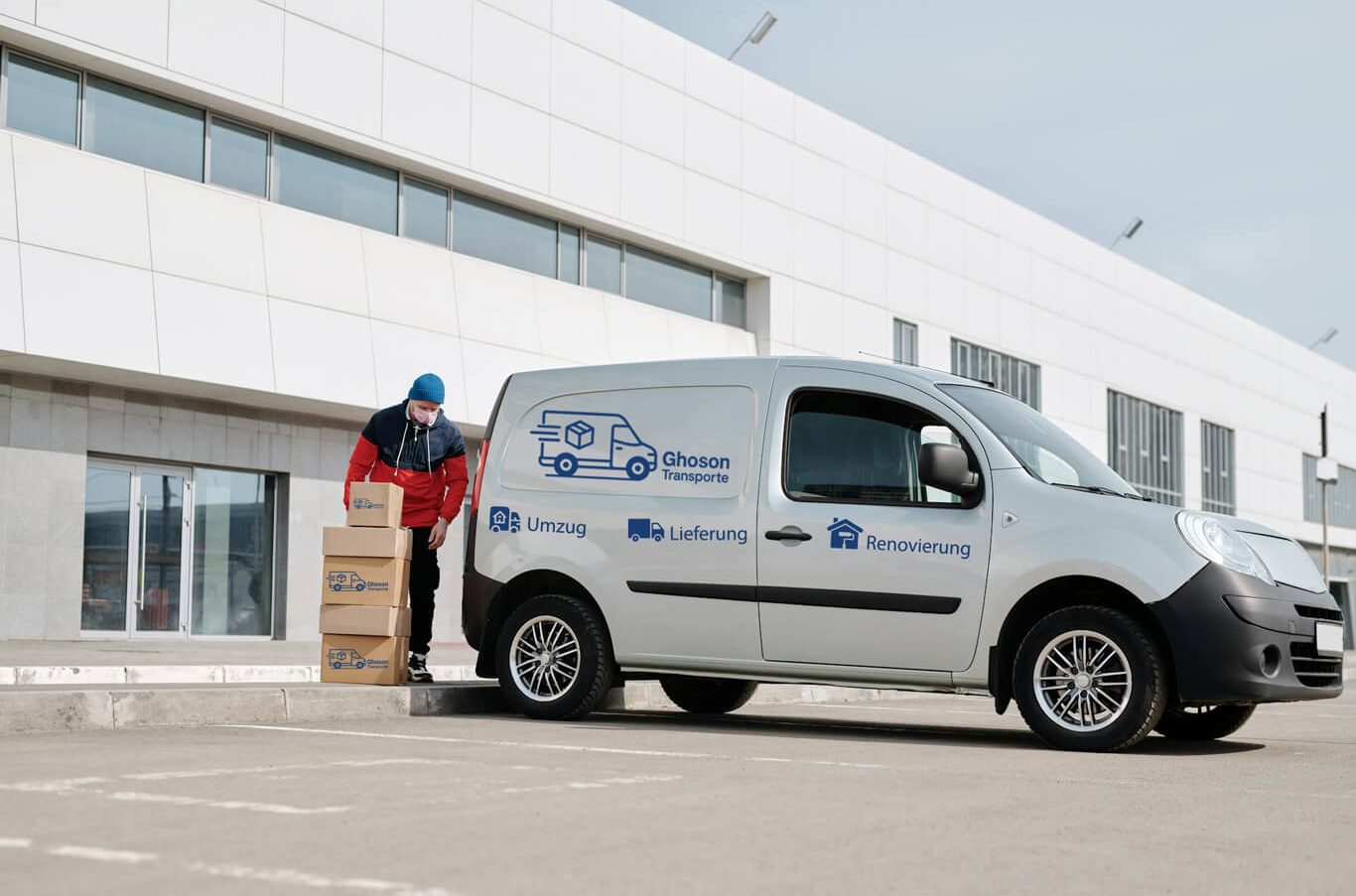 Ghoson Transporte, Umzug, Lieferung, Renovierung, Transporter, Lieferwagen, Umzugsservice, Logistik, Paketzustellung, Transportdienst, Gewer